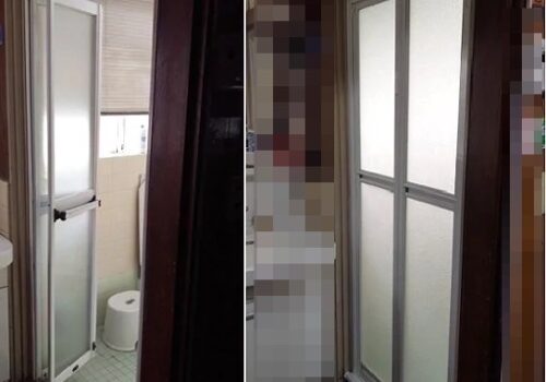 壁を壊さずに新しい浴室ドアに交換したリフォーム事例